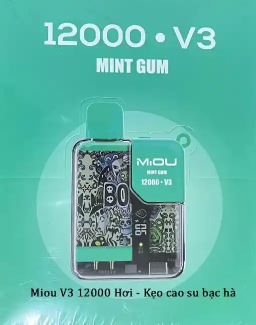 MiOU V3 12000 Hơi Hương Vị Kẹo Cao Su (50mg) – Pod 1 Lần