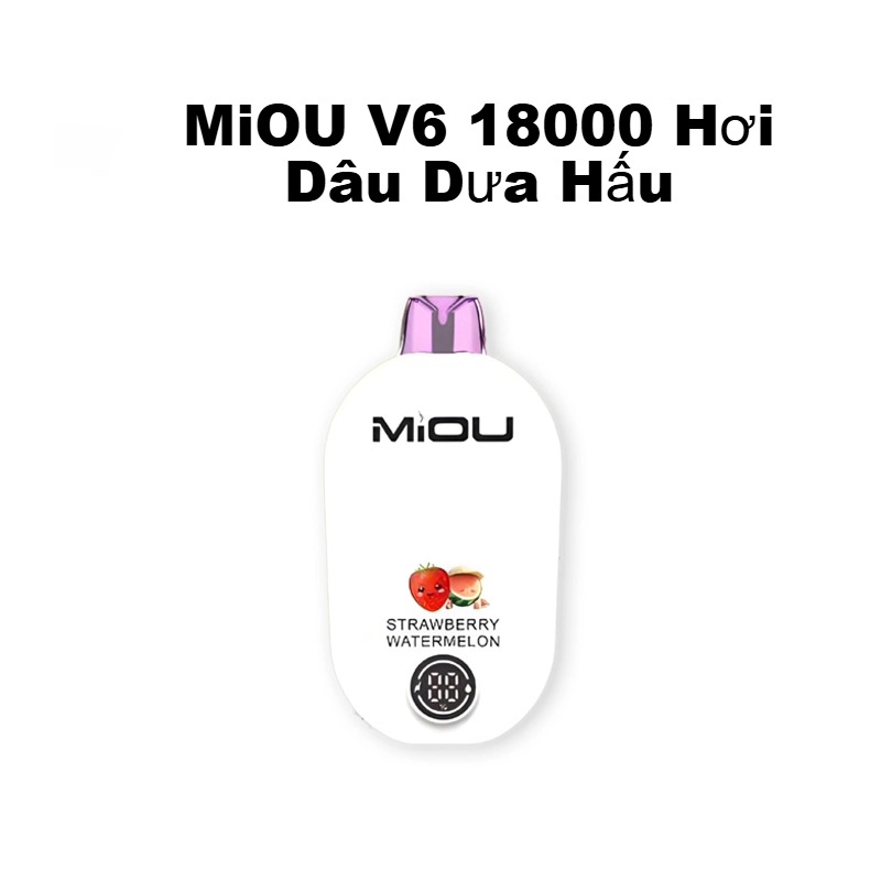 MiOU V6 18000 Hơi Dâu Dưa Hấu (50mg) – Pod 1 Lần