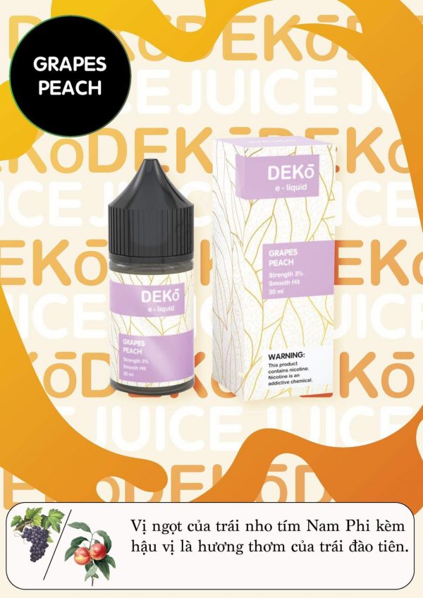 Deko Grape Peach – Nho Đào Saltnic (30ml/30mg/50mg)