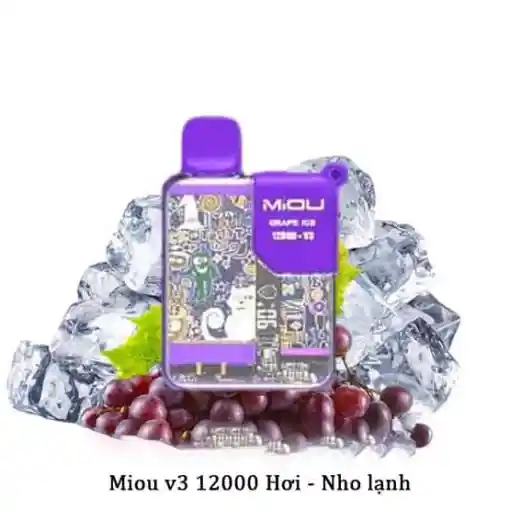 MiOU V3 12000 Hơi Hương Vị Nho Lạnh (50mg) – Pod 1 Lần