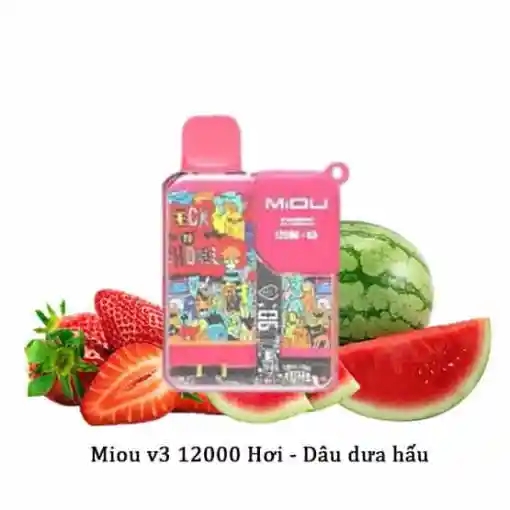 MiOU V3 12000 Hơi Hương Vị Dâu Dưa Hấu (50mg) – Pod 1 Lần