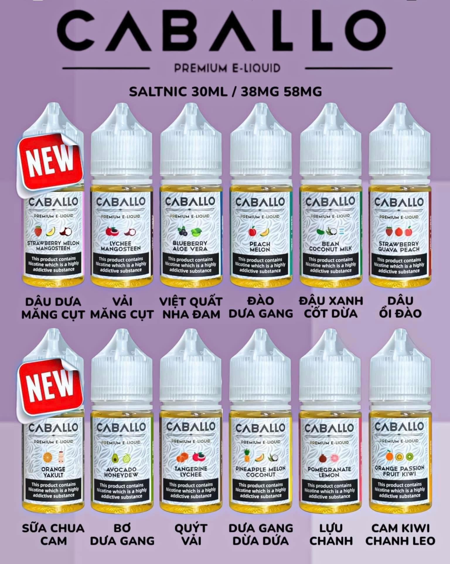 Caballo Dâu Ổi Đào Saltnic (30ml/38mg/58mg)