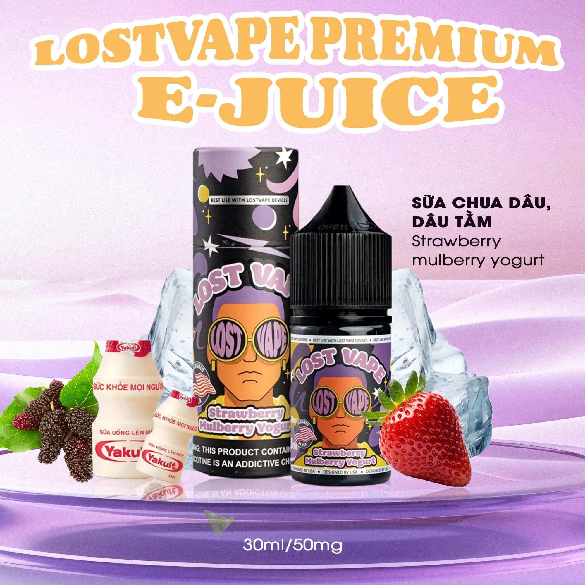 Lost Vape Premium E-Juice Sữa Chua Dâu Tây Dâu Tằm Saltnic (30ml/30mg/50mg)