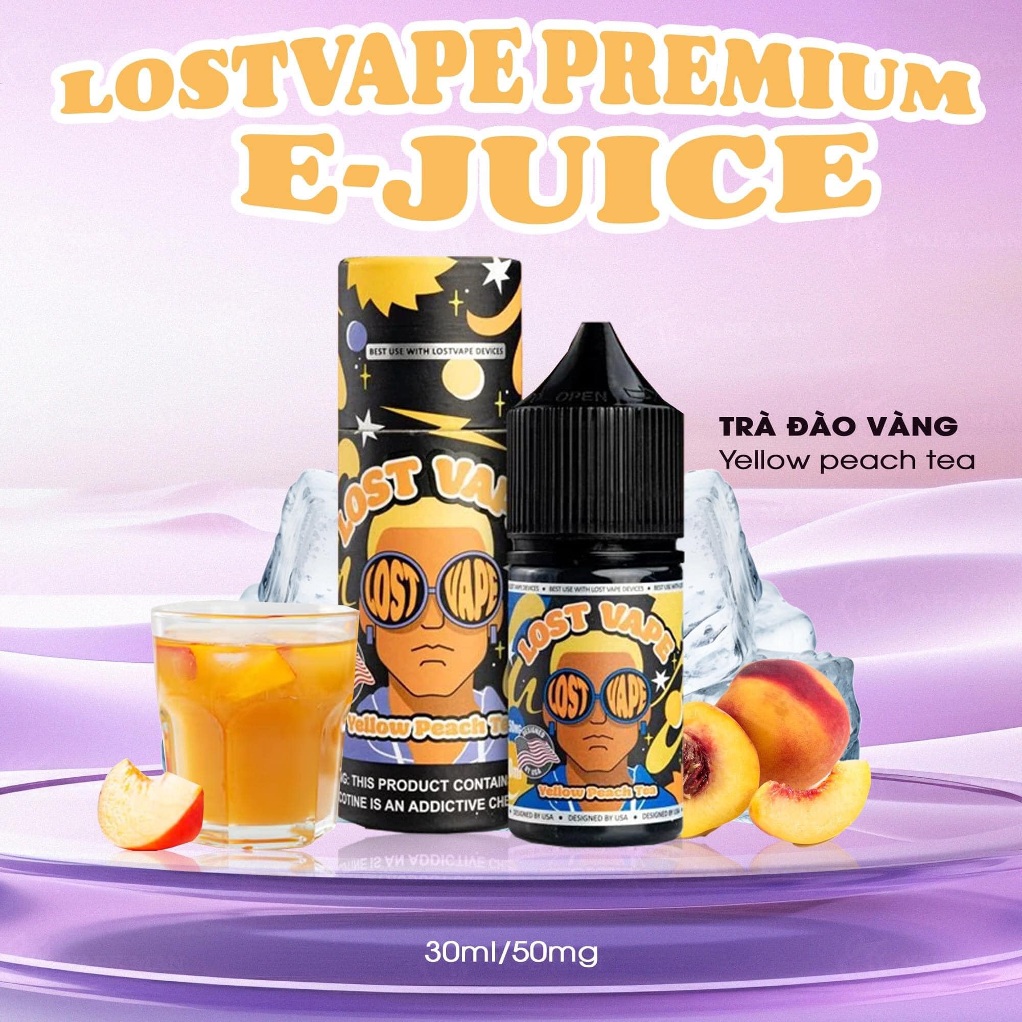 Lost Vape Premium E-Juice Trà Đào Vàng Saltnic (30ml/30mg/50mg)