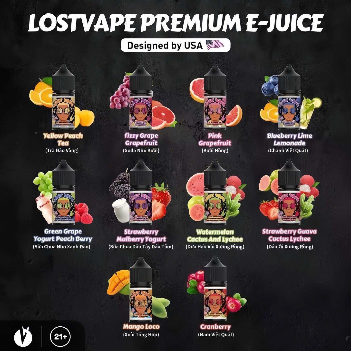 Lost Vape Premium E-Juice Trà Đào Vàng Saltnic (30ml/30mg/50mg)