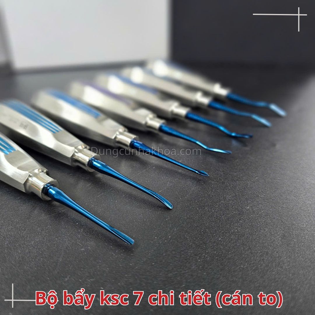Bộ bẩy nhổ răng không sang chấn cán to 7 chi tiết