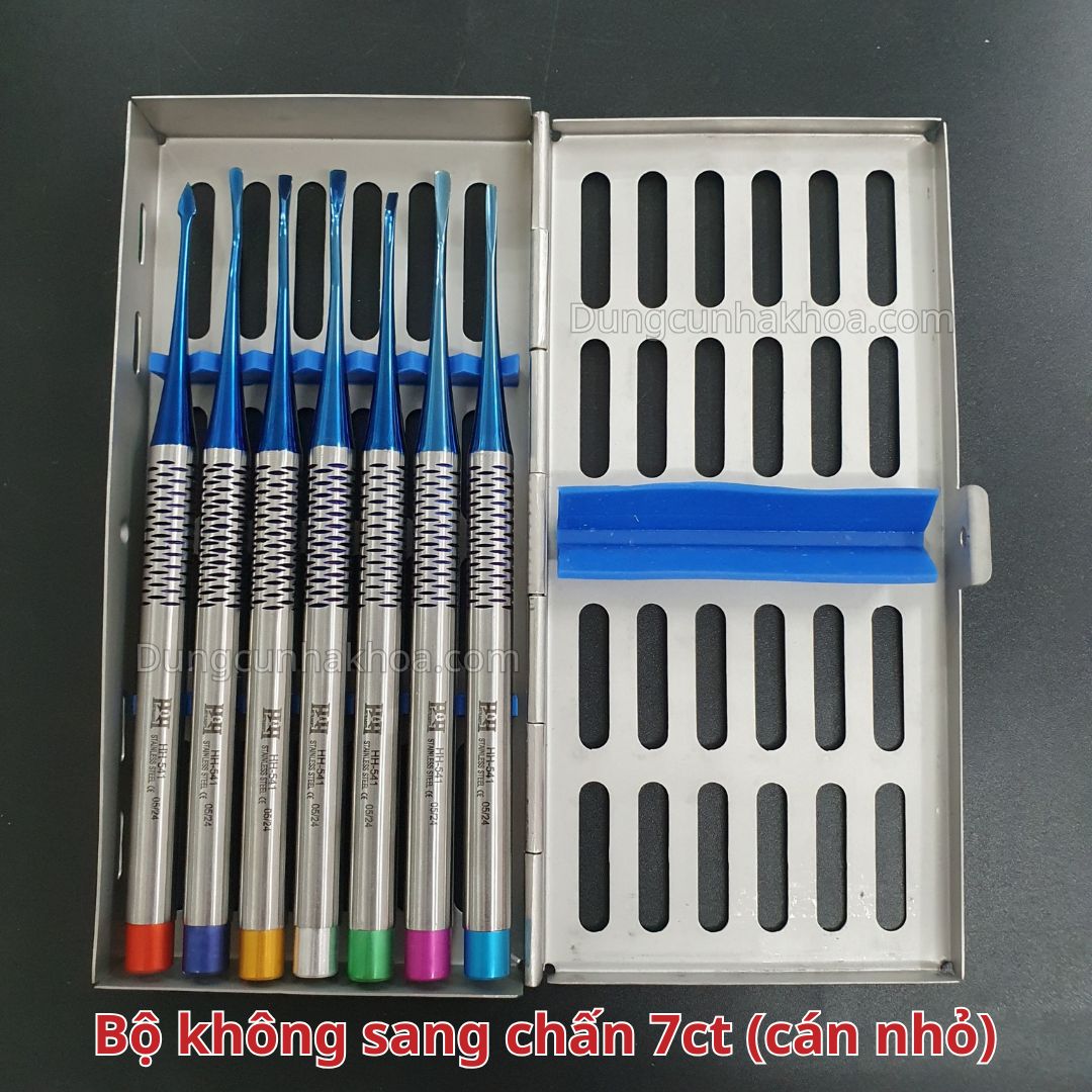 Bộ bẩy nhổ răng không sang chấn cán nhỏ 7 chi tiết