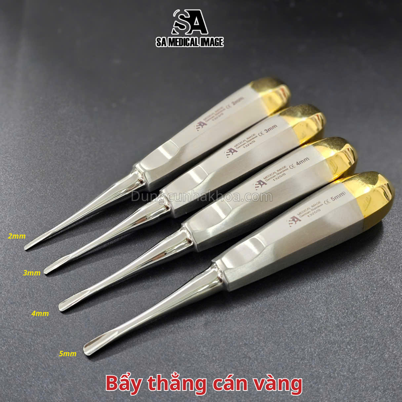 Bẩy thẳng nha khoa cán vàng, bẩy thẳng nhổ răng