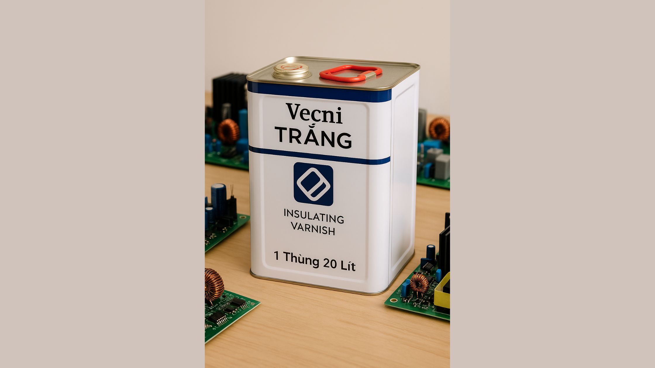 Vecni màu trắng – trong, sánh nhẹ – thích hợp phủ bo mạch, cuộn biến áp xung và stator quạt