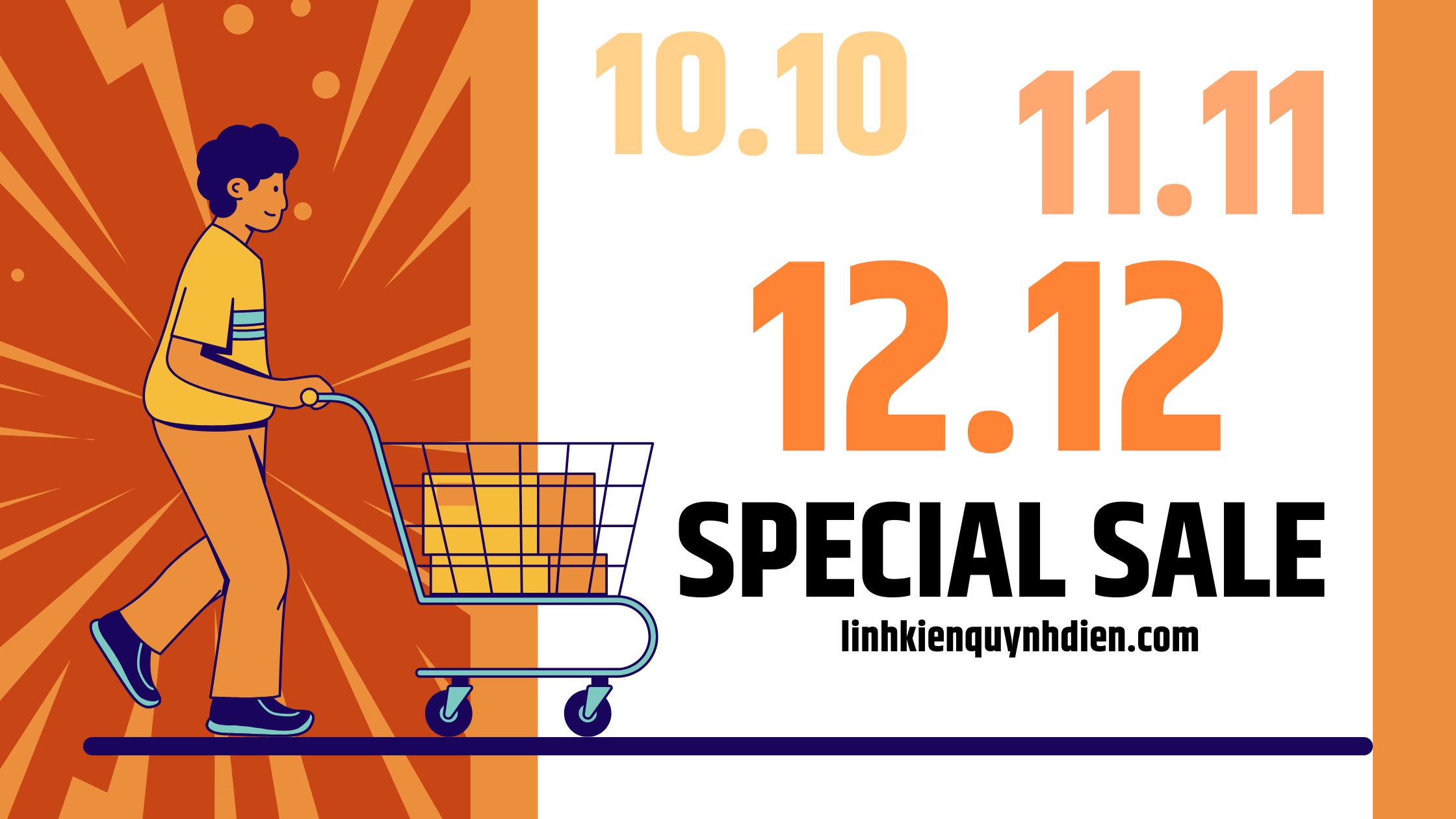 Hình minh họa các ngày siêu sale trùng số 10.10 – 11.11 – 12.12, thể hiện chuỗi chương trình giảm giá đặc biệt 