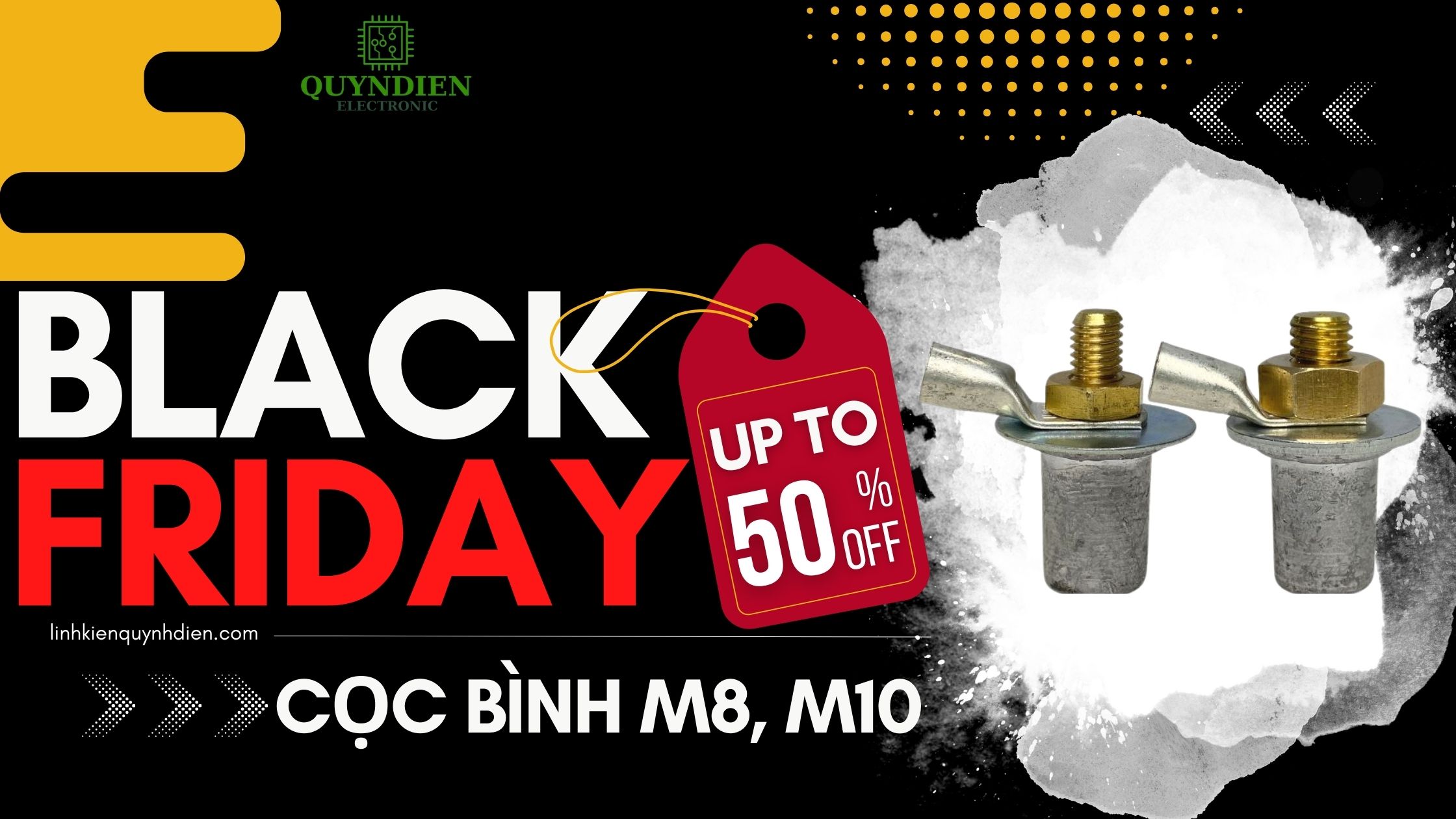 Black Friday cọc bình M8, M10 giảm giá đến 50% tại Linh Kiện Quỳnh Diễn