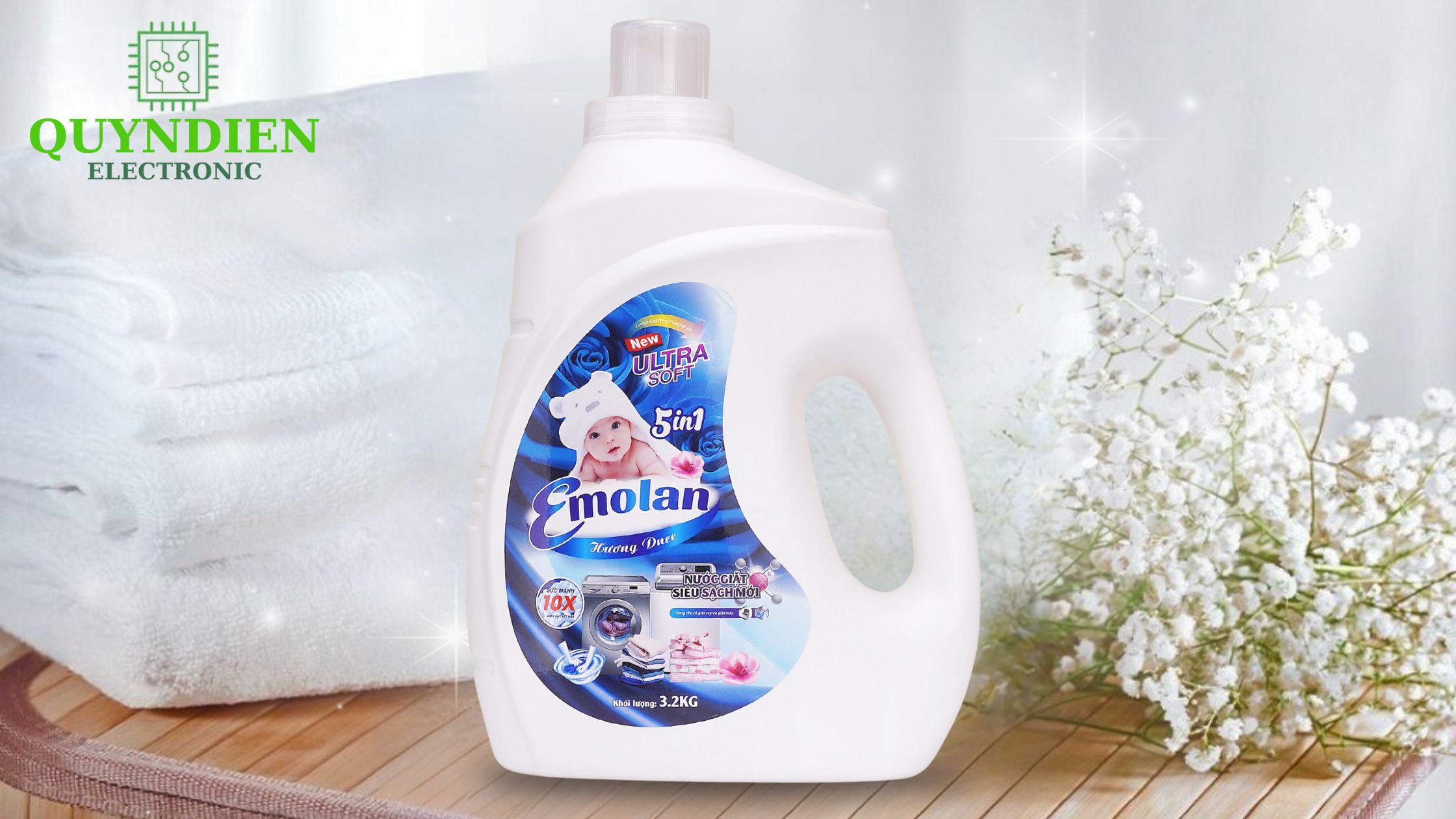 Sự tinh khiết từ từng giọt nước giặt, giúp vải mềm mại và thơm nhẹ nhàng.