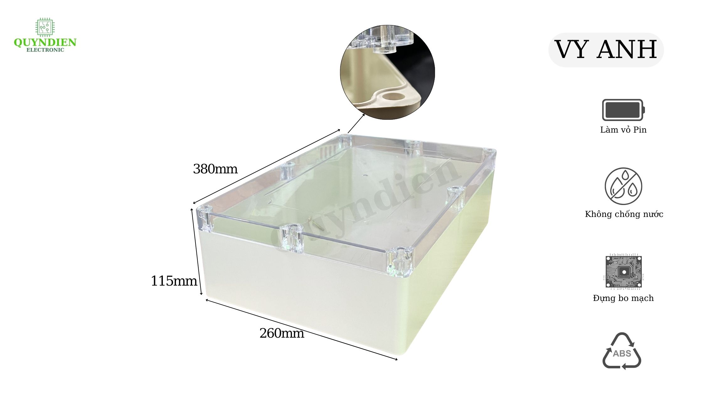 Hộp nhựa ABS được ứng dụng rộng rãi trong nguồn điện, mạch điều khiển, DIY, thiết bị công nghiệp và đồ án sinh viên.