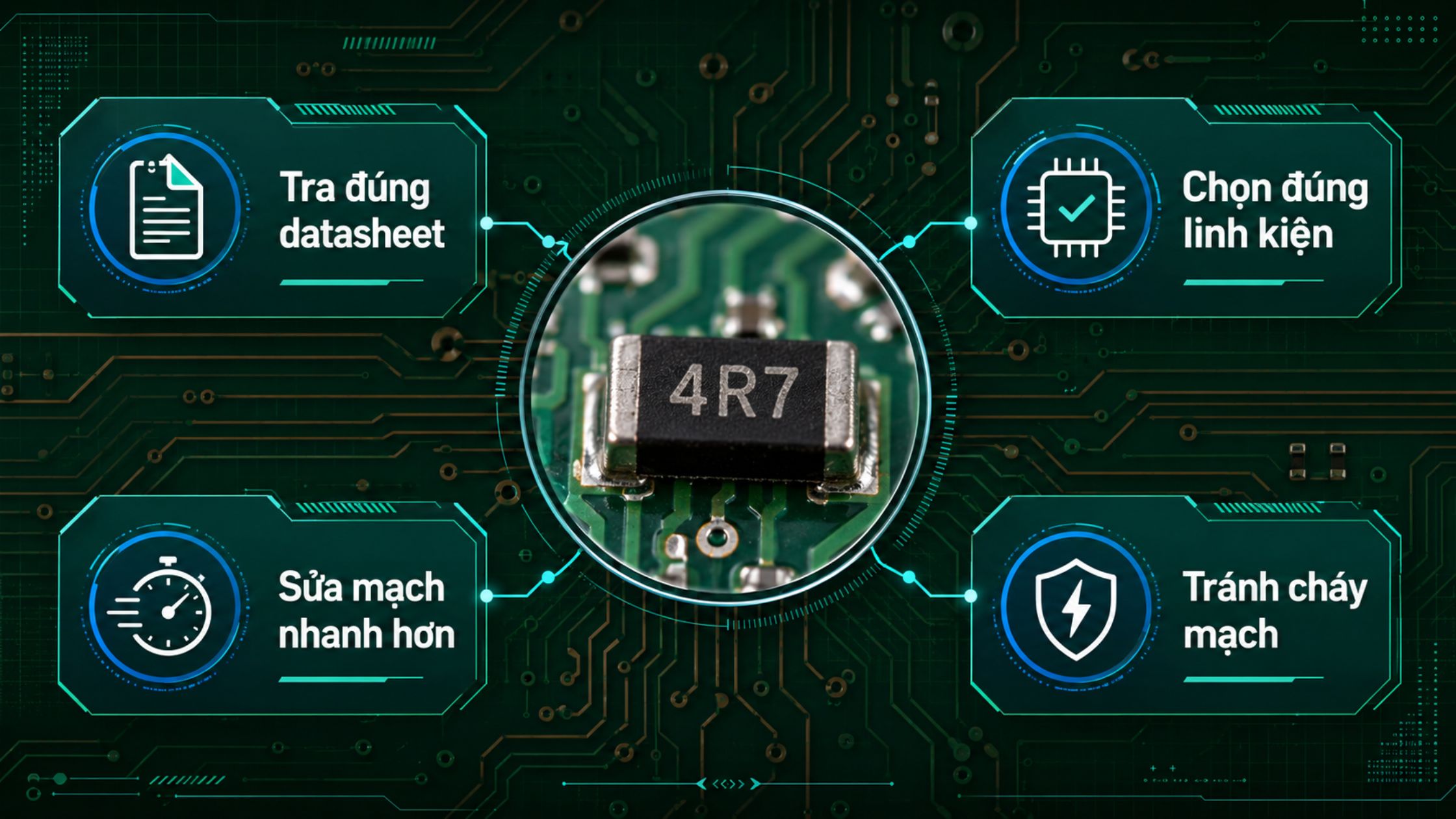 Nhận diện mã linh kiện giúp thợ sửa chữa tra đúng datasheet và chọn đúng linh kiện thay thế