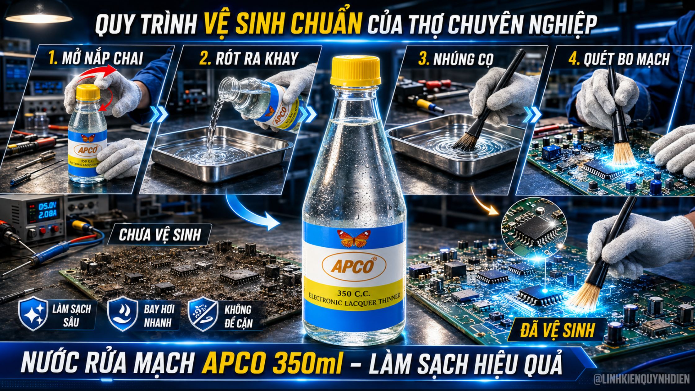 Cách sử dụng nước rửa mạch APCO 350ml đúng cách và an toàn