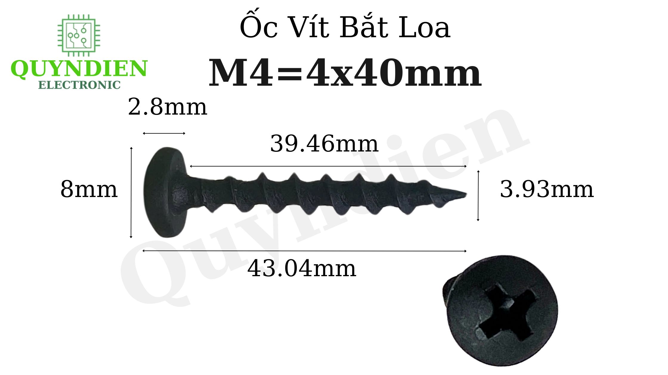 Ốc vít nhọn M4 4x40mm