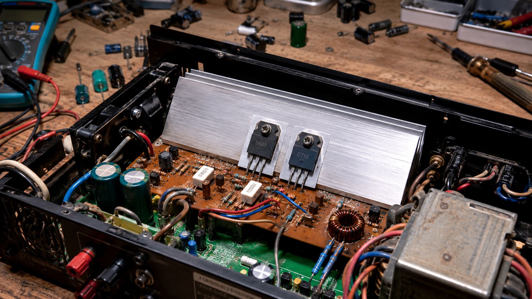 Transistor D718 và B688 dùng trong mạch ampli công suất class AB