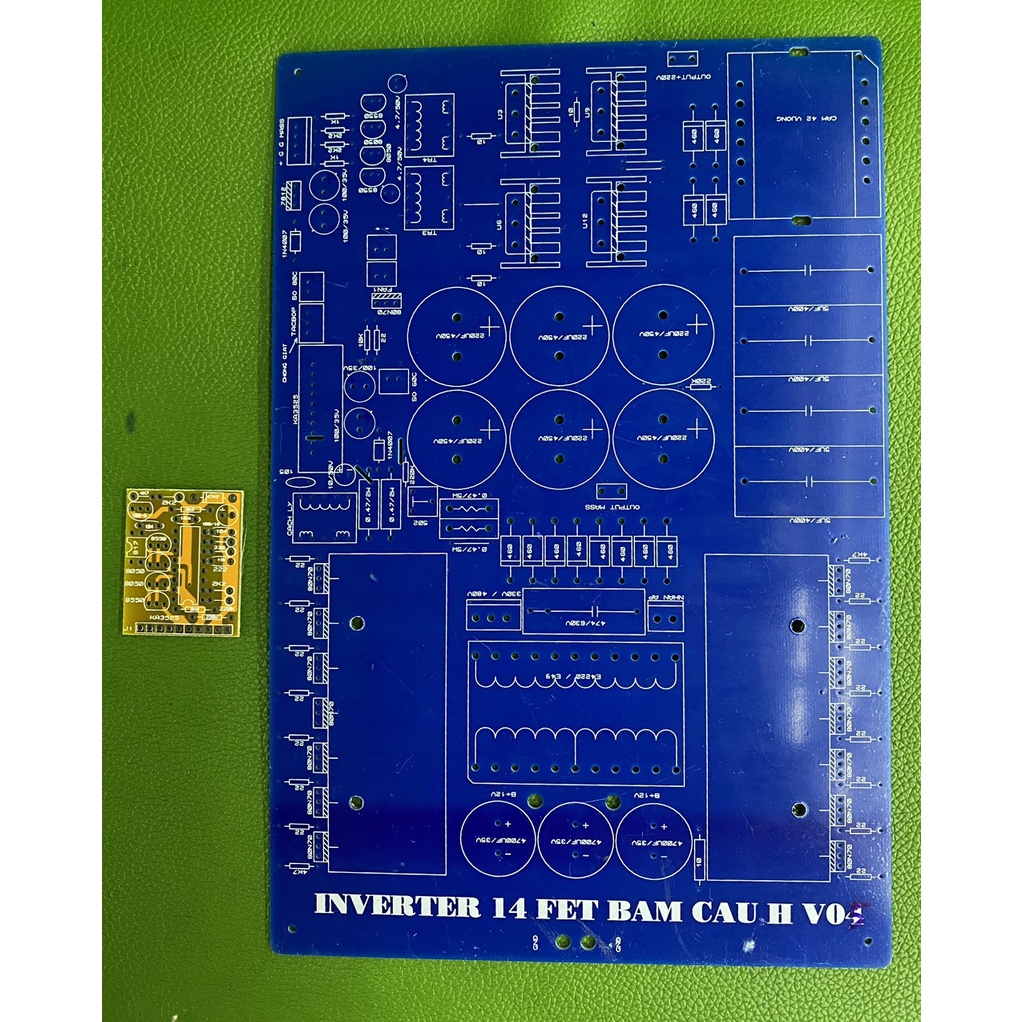 PCB bo mạch kích điện 14 fet cách li băm cầu H (sợi thủy tinh FR4) chưa kèm dao động