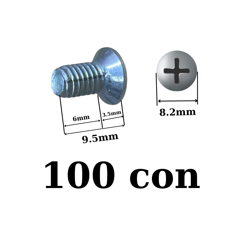 Ốc vít M5 dài 1cm đầu col ren mịn (Túi 100 con=137g)