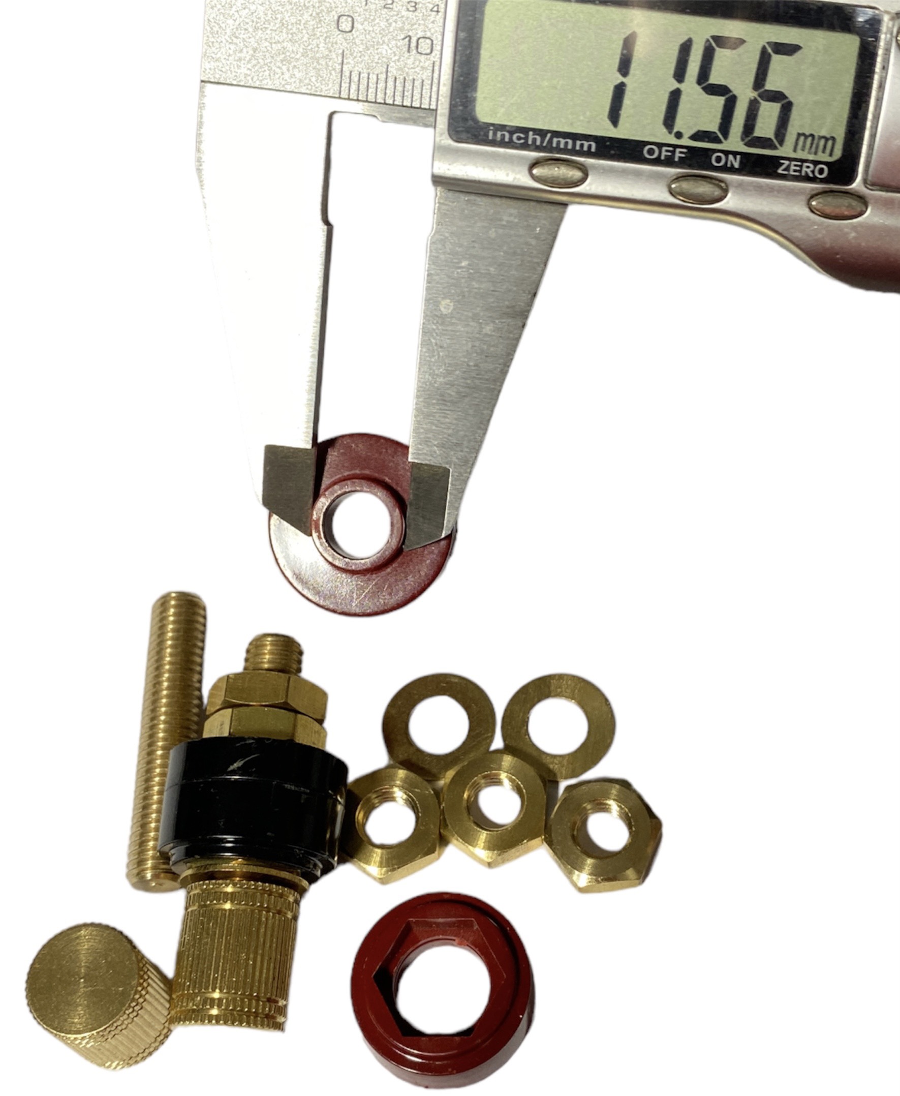 Cọc Đồng M8 - 8mm 200A NẮP ĐỒNG (Đỏ + Đen)
