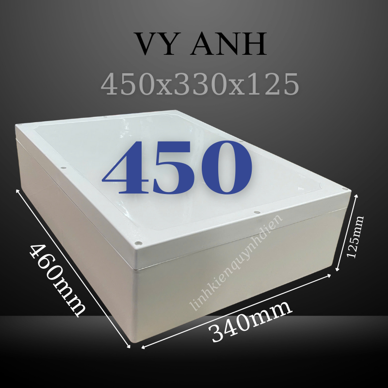 Hộp Nhựa Vy Anh 450x330x125mm Màu Trắng Nắp Đục