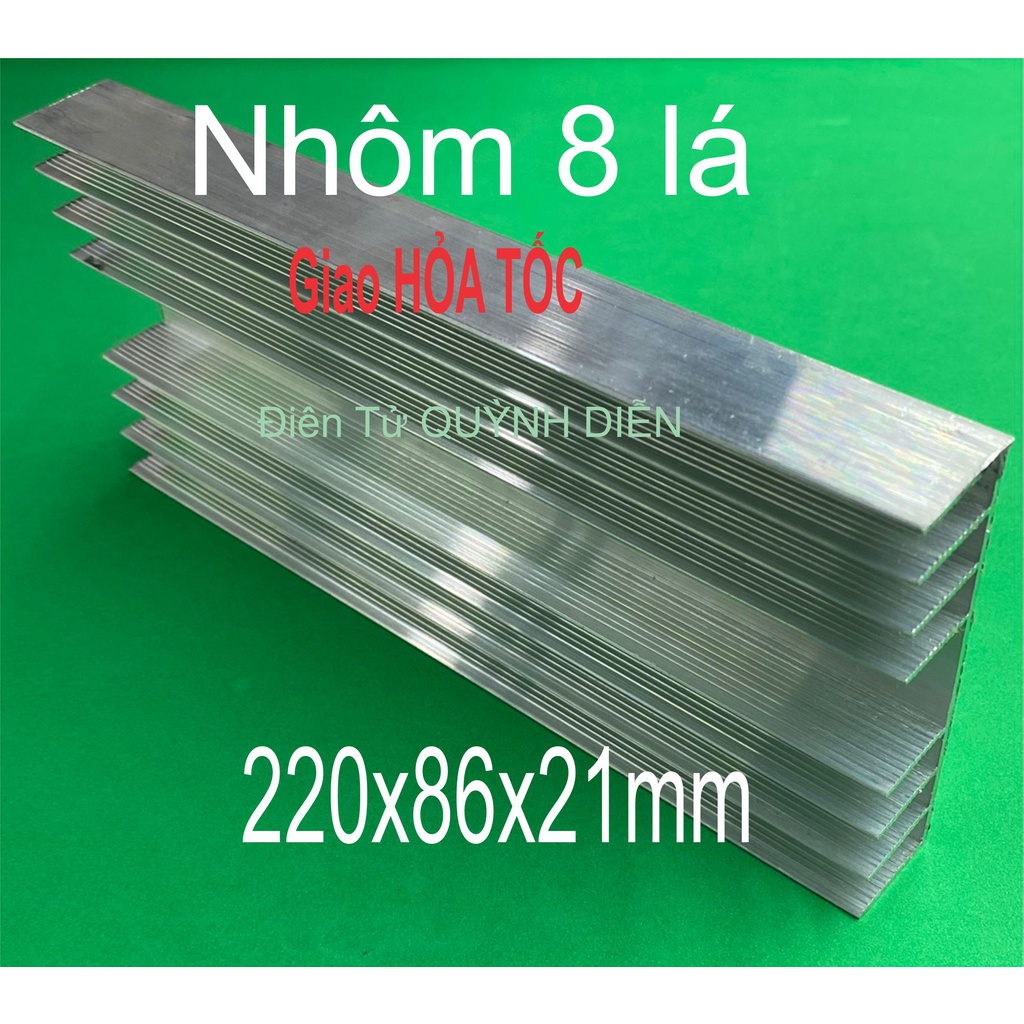 Nhôm Tản Nhiệt 8 Cánh 220x86x21mm Nhôm Ampli