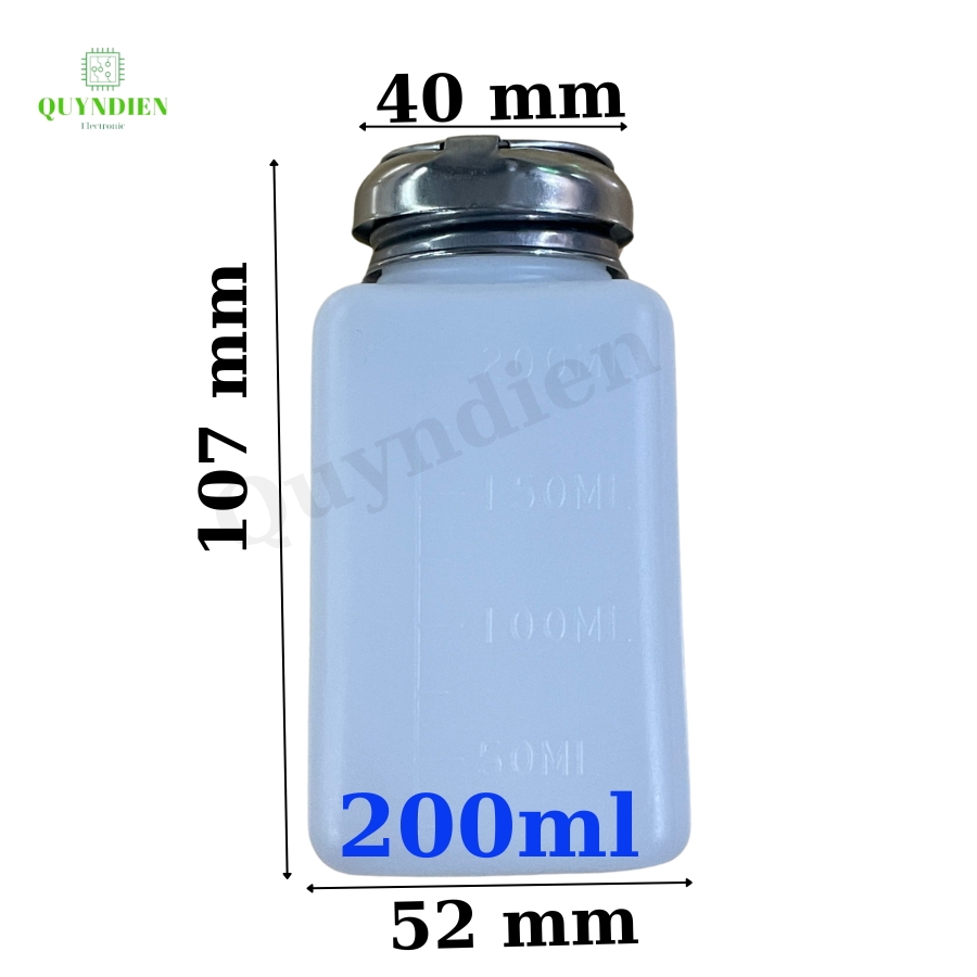 Lọ đựng dung dịch cồn xăng nước rửa mạch có nắp ấn 100ml 200ml 250ml