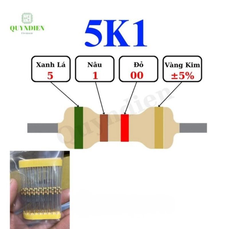 Điện trở Đài Loan 1/4W - 5K1