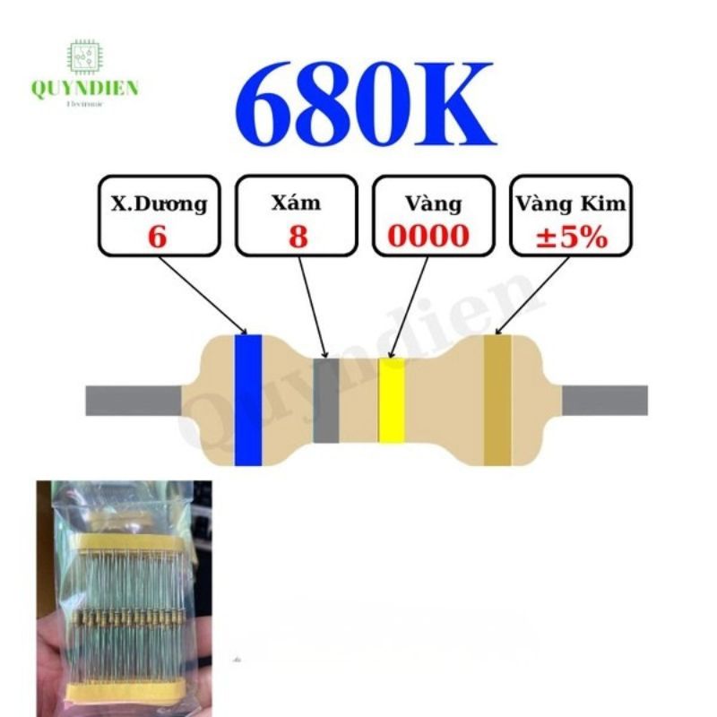 Điện trở Đài Loan 1/4W - 680K