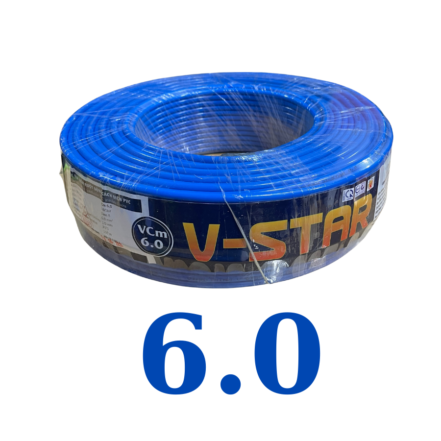 Dây Điện VĨNH THỊNH V-STAR VCm 6.0 đơn mềm ( giá 1mét )