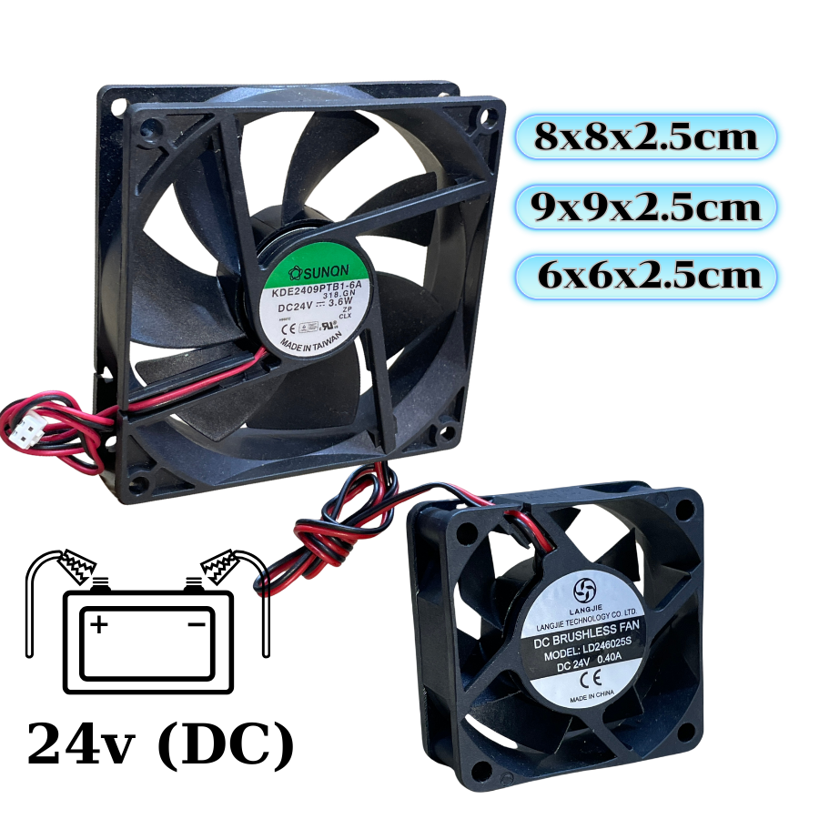 Quạt tản nhiệt 24v (DC) 6x6 8x8 9x9 quạt không chổi than