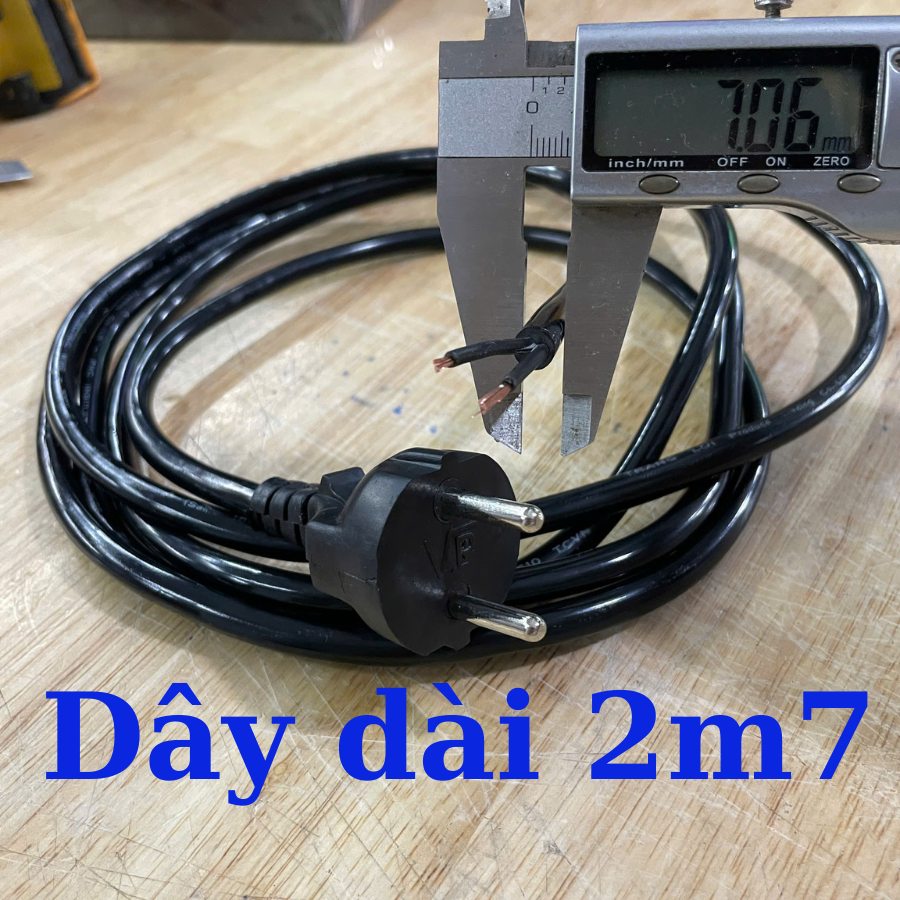 Dây nguồn lõi đồng dài 2m, 3m, 5m dùng cho máy khoan, máy cưa, máy cắt,...v.v...