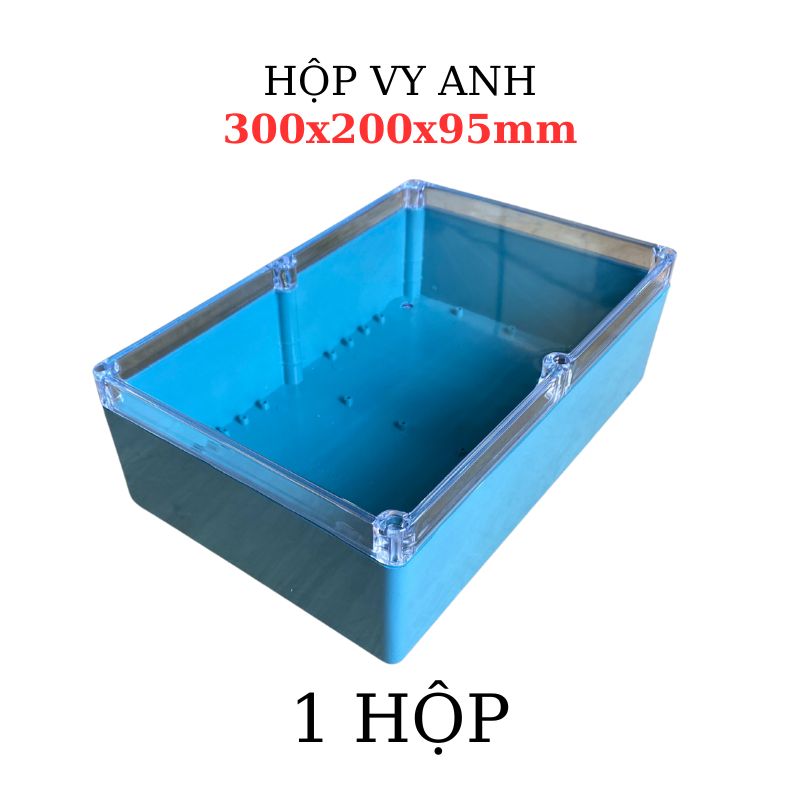 Hộp Nhựa Vy Anh 300x200x95mm Màu Xanh Nắp Trong