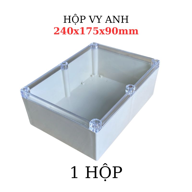 Hộp Nhựa Vy Anh 240x175x90mm Màu Trắng Nắp Trong