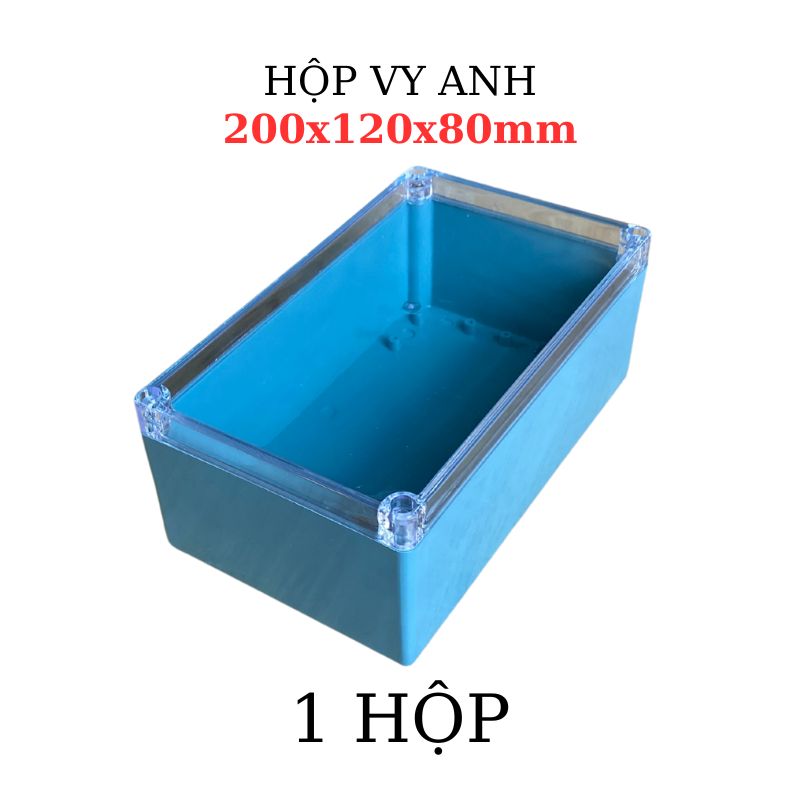 Hộp Nhựa Vy Anh 200x120x80mm Màu Xanh Nắp Trong