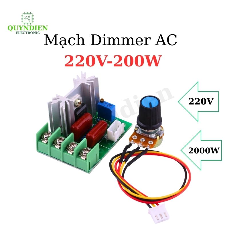 Mạch Dimmer AC 220V-200W Chiết Áp Rời