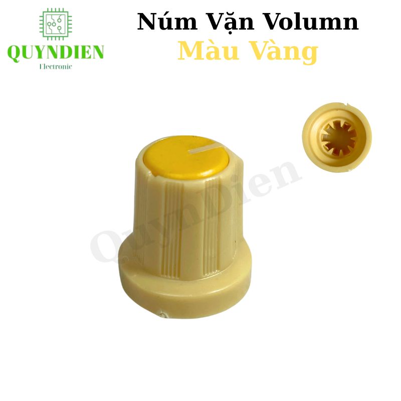 Núm Nhựa Volumn - Màu Vàng - Thân Vàng