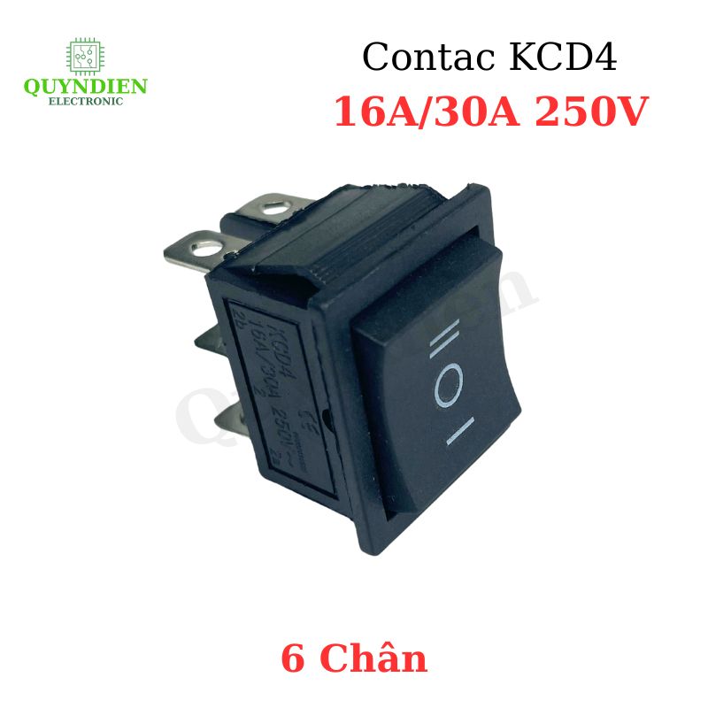 Công Tắc Bập Bênh 6 Chân KCD4 16A/30A 250V Đen Không Đèn