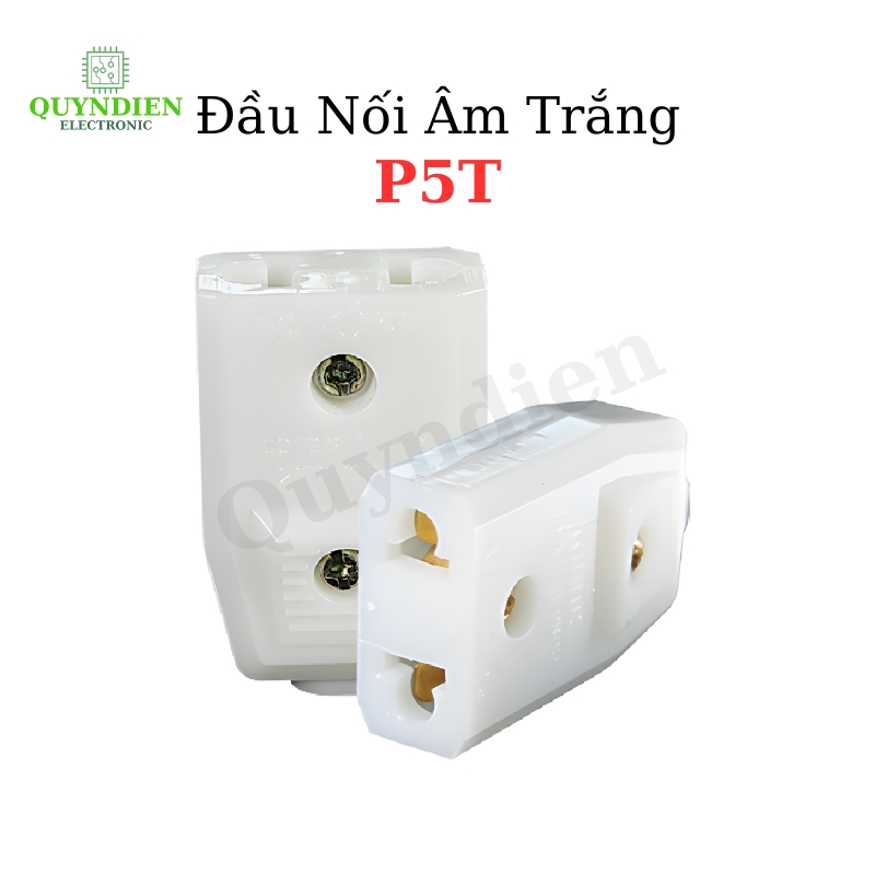 Phích cắm điện cái đầu nối âm trắng P5T SOPOKA