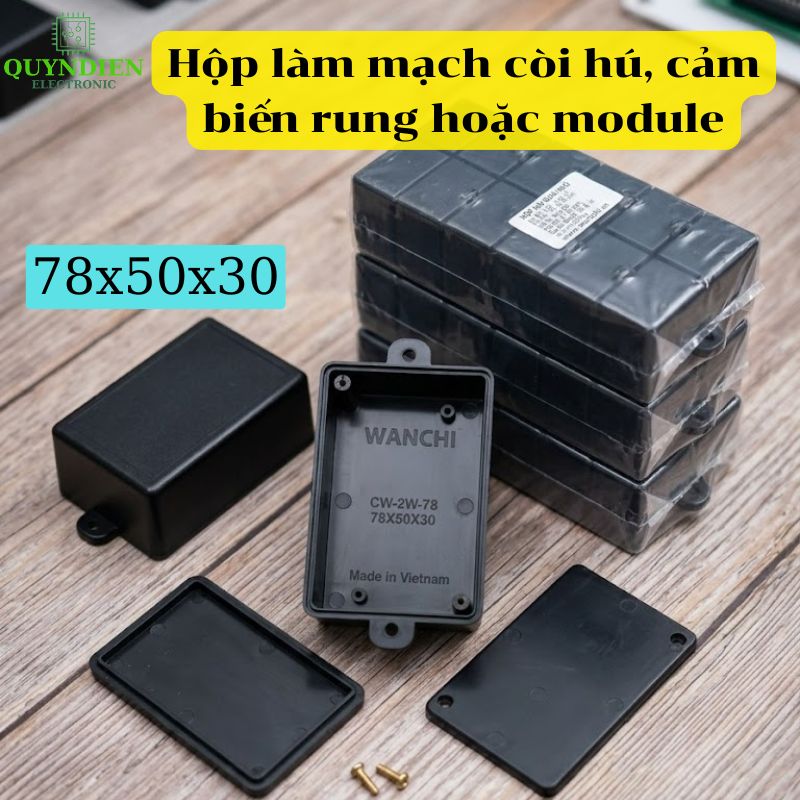 Hộp Nhựa ABS WANCHI 78x50x30mm Màu Đen
