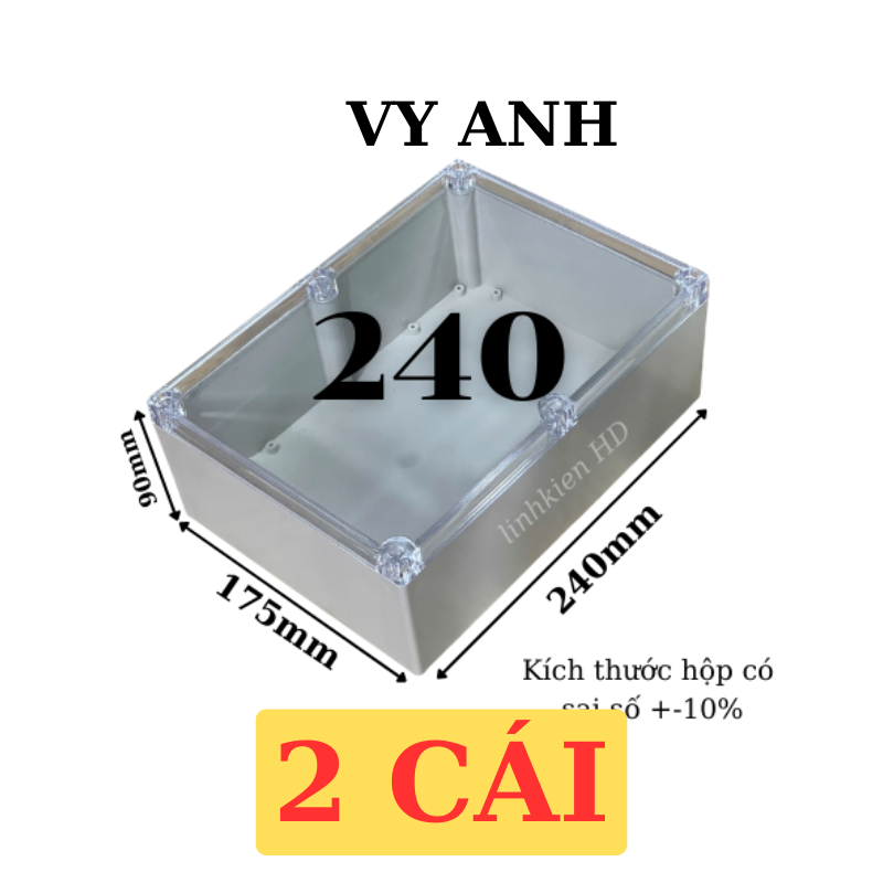 Hộp Nhựa Vy Anh 240x175x90mm Màu Trắng Nắp Trong