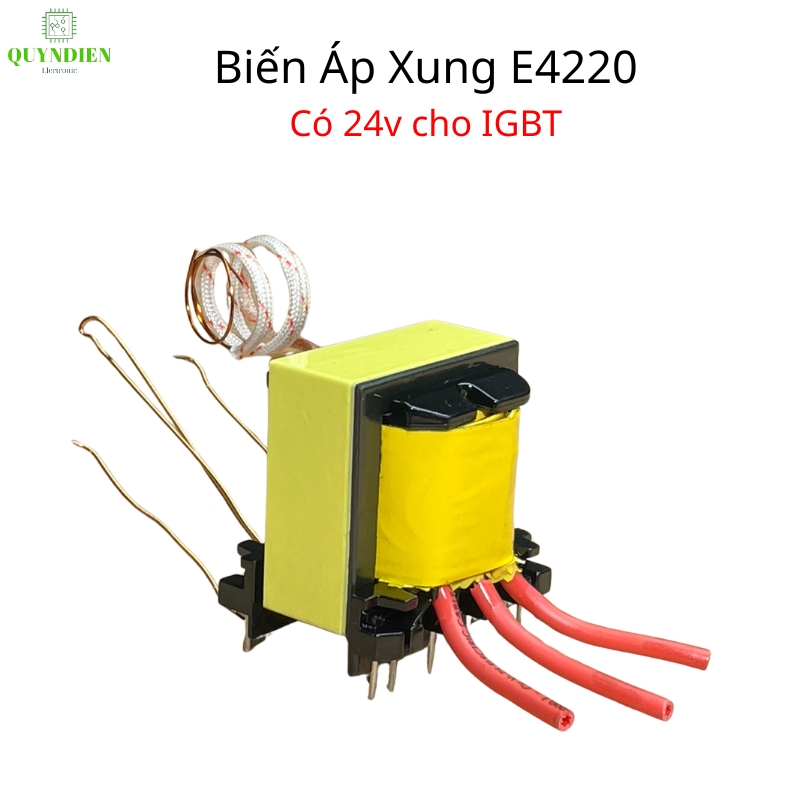 Biến Áp Xung Quấn Mới E4220 Vuông (Có Nguồn Phụ 24V Dùng Cho IGBT)