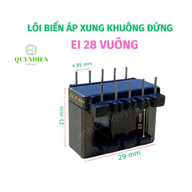Lõi Biến Áp Xung EI28 Khuôn Đứng 5+5 Chân