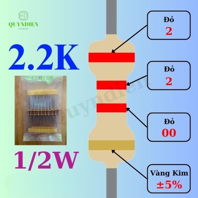 Điện trở Đài Loan 1/2W - 2K2