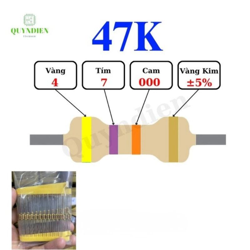 Điện trở Đài Loan 1/4W - 47K