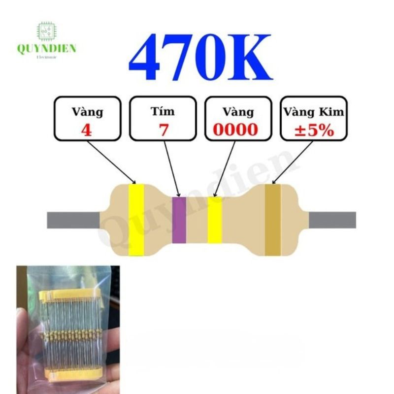 Điện trở Đài Loan 1/4W - 470K