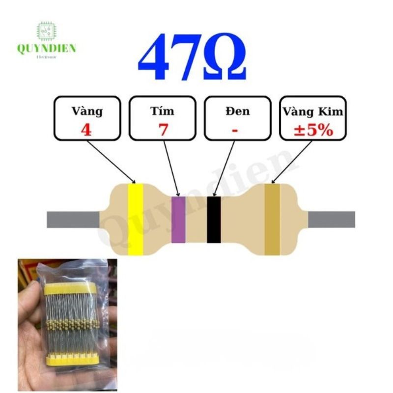 Điện trở Đài Loan 1/4W - 47R