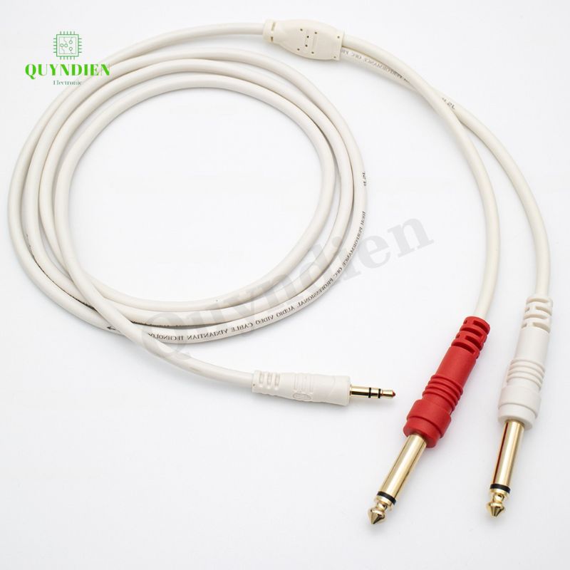 DÂY CHUYỂN JACK 3,5 LY SANG 2 JACK 6 LY TỐT - linh kiện điện tử QUỲNH DIỄN