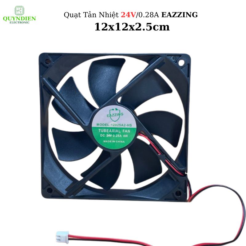Quạt tản nhiệt 24VDC không chổi than 12x12x2.5cm
