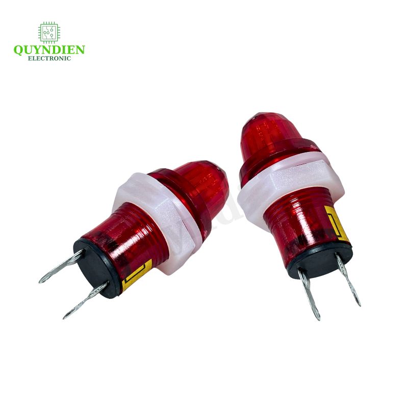Bóng đèn báo pha 2 chân 220v màu đỏ 10mm
